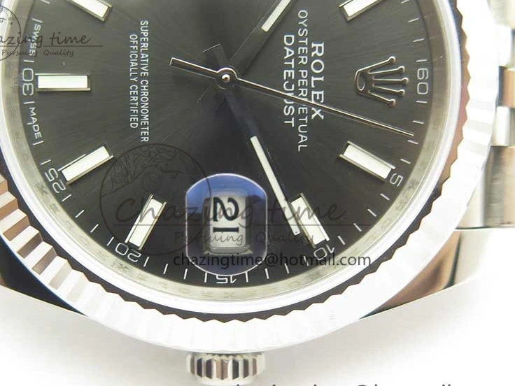 MiroTime 0114 DateJust 41 126334 SS REF 1:1 Best Edition Gray Dial Stick Markers on Jubilee Bracelet A3235 Clone V OdorResistant 3382